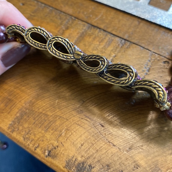 Heidi Daus Passion for Pretty Faux Purple Pearls Focal Crystals Signed Statement - Picture 9 of 9